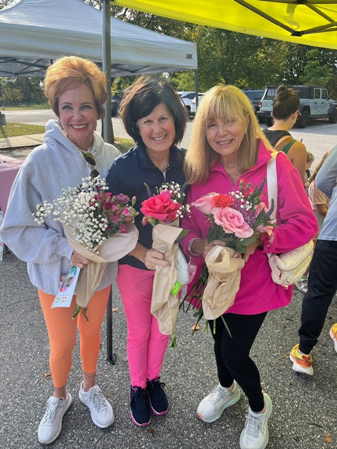 Participants walking at the Strides of Strength cancer walk supporting women facing treatment