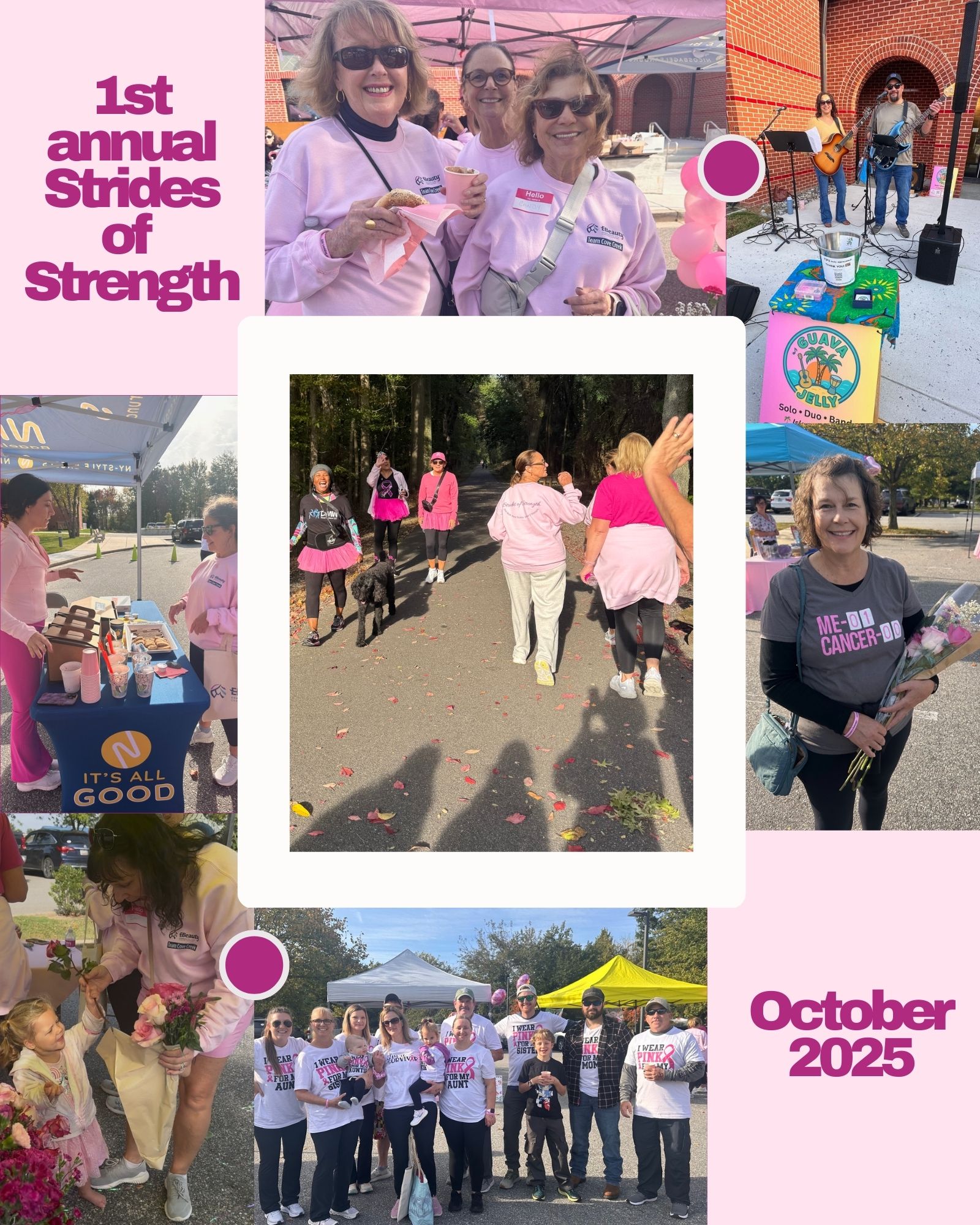 Participants walking at the Strides of Strength cancer walk supporting women facing treatment
